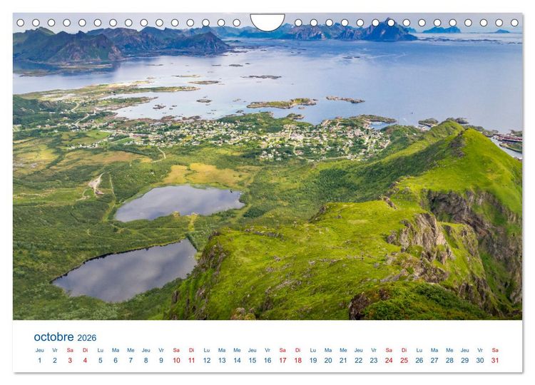 Produktbild: Un &eacute;t&eacute; aux Iles Lofoten (Calendrier mural 2026 DIN A4 vertical), CALVENDO calendrier mensuel