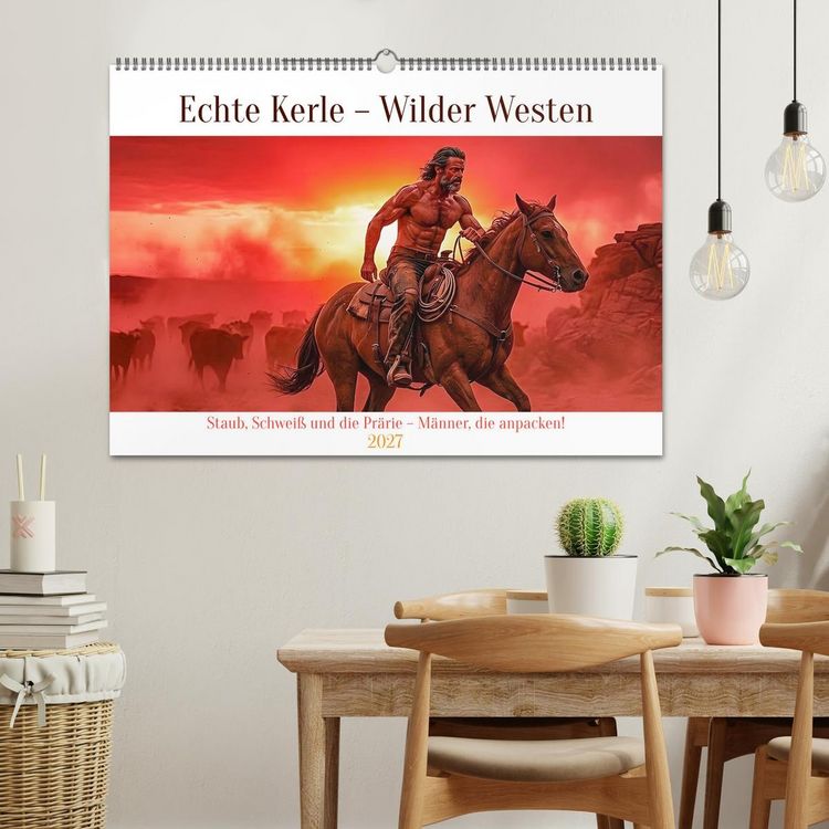 Produktbild: Echte Kerle &ndash; Wilder Westen (Wandkalender 2027 DIN A2 quer), CALVENDO Monatskalender