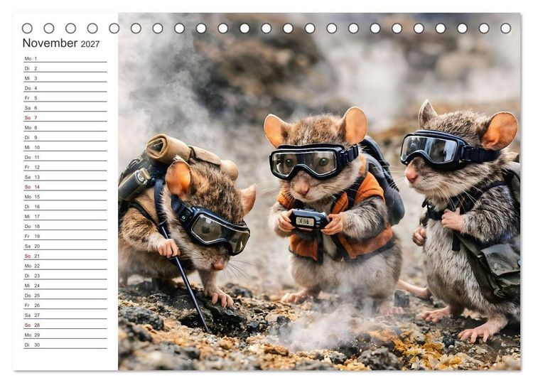 Produktbild: Abenteuerm&auml;use - Drei kleine Entdecker auf gro&szlig;er Reise (Tischkalender 2027 DIN A5 quer), CALVENDO Monatskalender