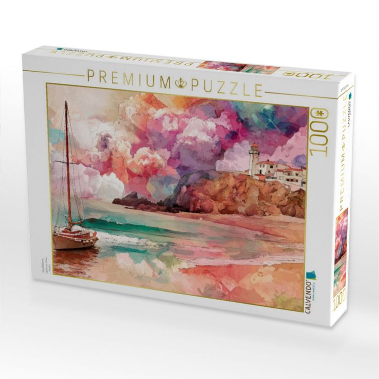 Produktbild: CALVENDO Puzzle Leuchtturm & Segel in Farbe | 1000 Teile Lege-Gr&ouml;&szlig;e 64x48cm Foto-Puzzle f&uuml;r gl&uuml;ckliche Stunden