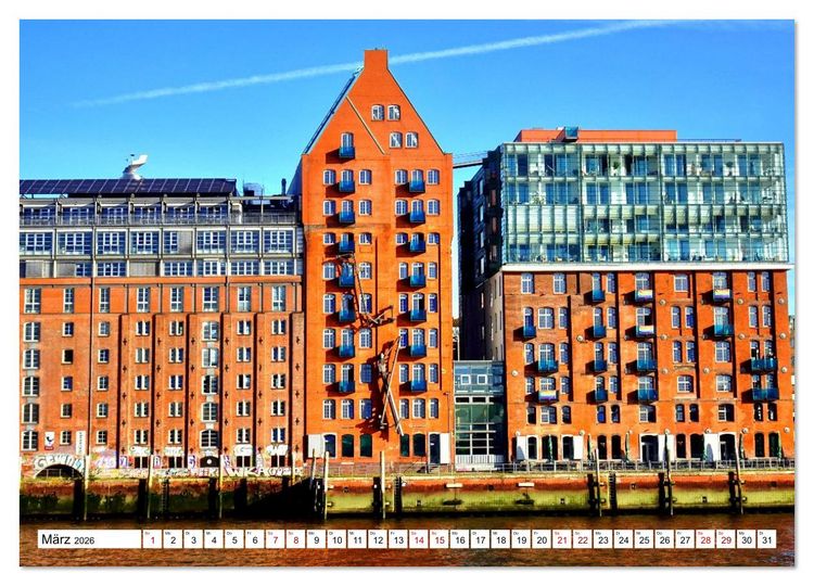 Produktbild: elbabw&auml;rts - Von Hamburg nach Cuxhaven (Wandkalender 2026 DIN A2 quer), CALVENDO Monatskalender