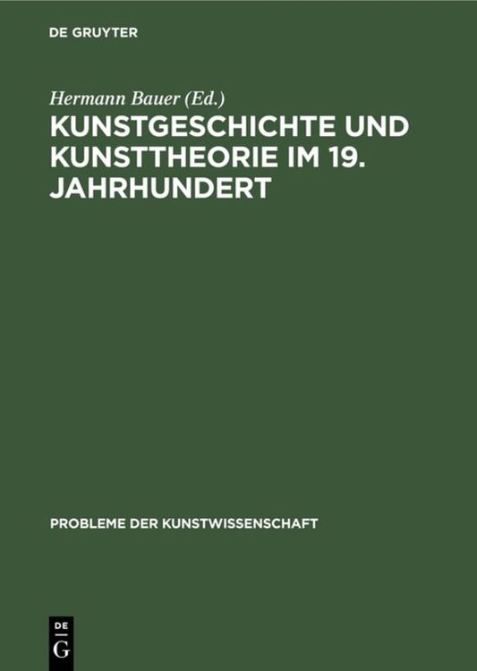 Produktbild: Kunstgeschichte und Kunsttheorie im 19. Jahrhundert
