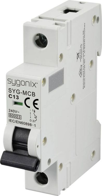 Produktbild: Sygonix SY-6440890 SYG-MCB 1P/C13/6KA Leitungsschutzschalter 1polig 13A 240 V/AC