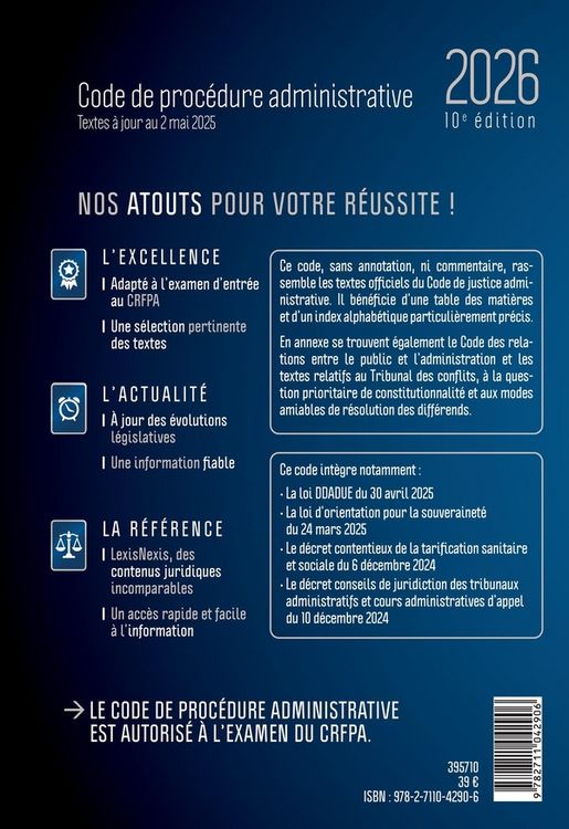 Produktbild: Code de procedure administrative