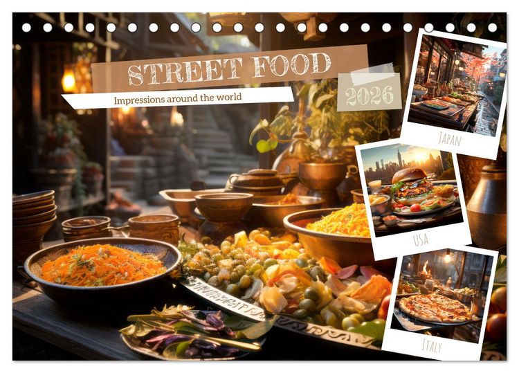 Produktbild: STREET FOOD Impressions around the world (Desk Calendar 2026 DIN A5 landscape), CALVENDO 12 Month DeskCalendar