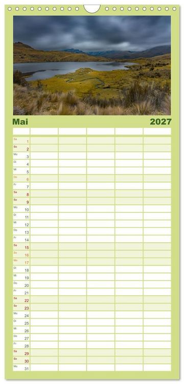 Produktbild: Familienplaner 2027 - Ecuador - Naturparadies am &Auml;quator mit 5 Spalten (Wandkalender, 21 x 45 cm) CALVENDO