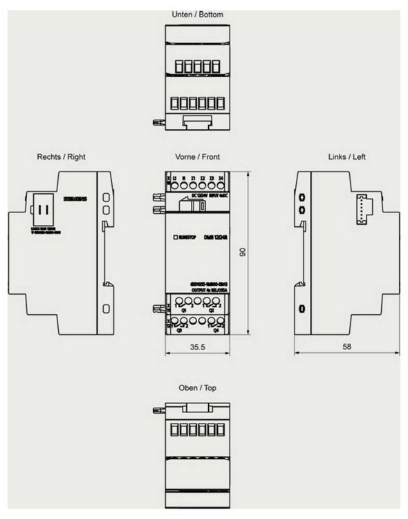 Produktbild: Siemens 6ED1055-1MB00-0BA3 SPS-Erweiterungsmodul 24 V/DC, 12 V/DC