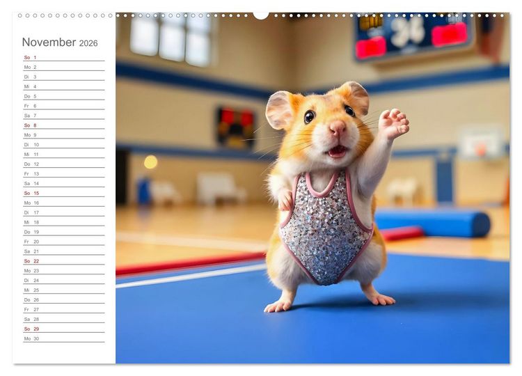 Produktbild: Hamster Olympiade - Der flauschigste Wettkampf des Jahres (hochwertiger Premium Wandkalender 2026 DIN A2 quer), Kunstdruck in Hochglanz