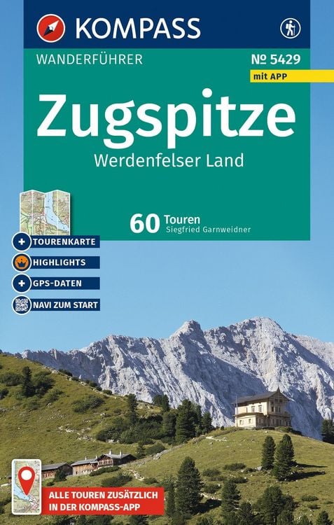 Produktbild: KOMPASS Wanderf&uuml;hrer Zugspitze, Werdenfelser Land, 60 Touren mit Extra-Tourenkarte