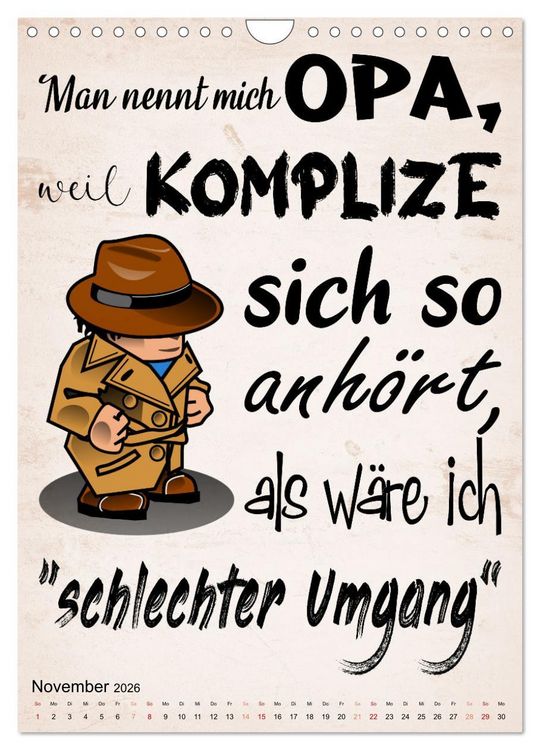 Produktbild: Opa ist der Coolste (Wandkalender 2026 DIN A4 hoch), CALVENDO Monatskalender