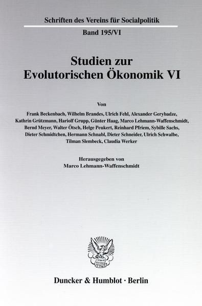 Produktbild: Studien zur Evolutorischen &Ouml;konomik VI.
