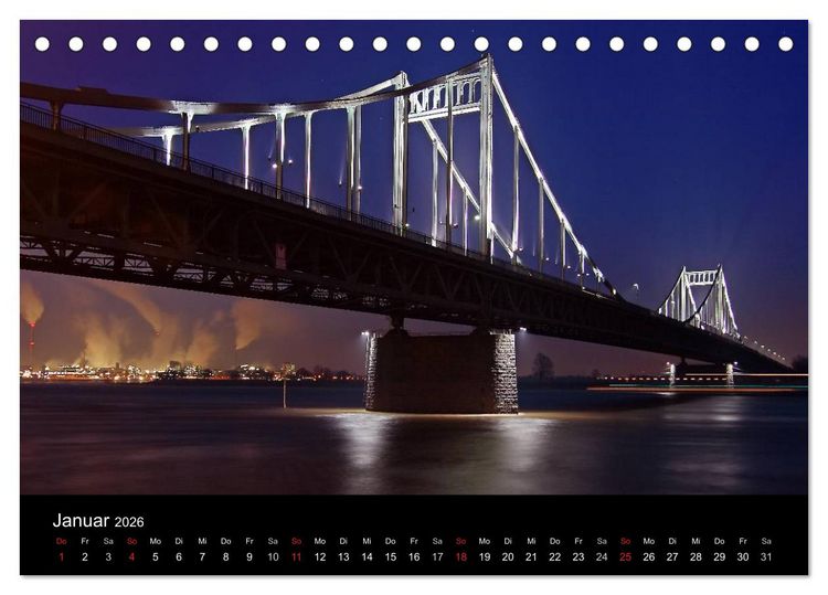 Produktbild: Duisburg Nachtmomente 2026 (Tischkalender 2026 DIN A5 quer), CALVENDO Monatskalender