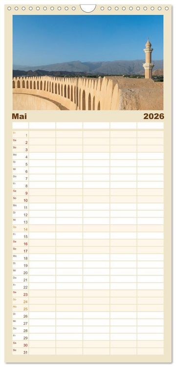 Produktbild: Familienplaner 2026 - Faszinierender Oman mit 5 Spalten (Wandkalender, 21 x 45 cm) CALVENDO