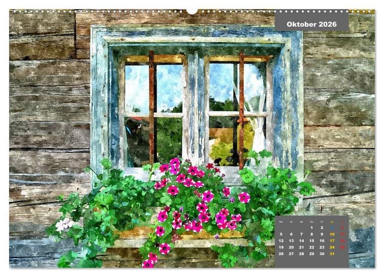 Produktbild: Heimatliches Bayern in Aquarell (hochwertiger Premium Wandkalender 2026 DIN A2 quer), Kunstdruck in Hochglanz