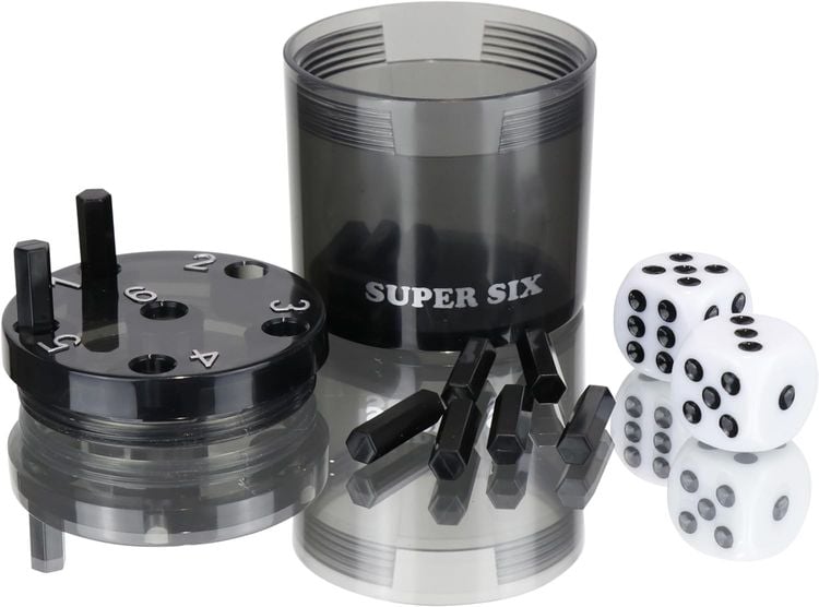 Produktbild: BestSaller 3013 - SUPER SIX Travel aus ABS - Schwarz, 5cm+ &Oslash; 5cm, Reisespiel