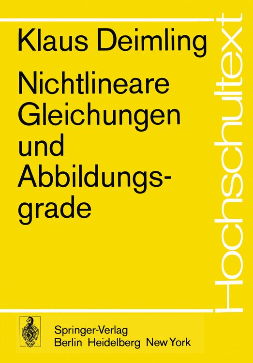 Produktbild: Nichtlineare Gleichungen und Abbildungsgrade
