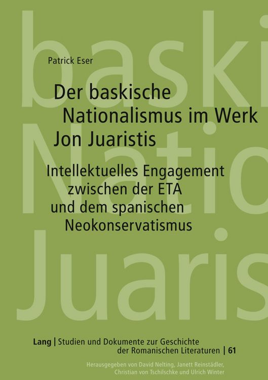 Produktbild: Der baskische Nationalismus im Werk Jon Juaristis