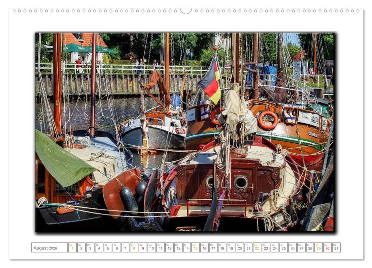 Produktbild: Ostfriesland - die bezaubernden alten H&auml;fen (hochwertiger Premium Wandkalender 2026 DIN A2 quer), Kunstdruck in Hochglanz