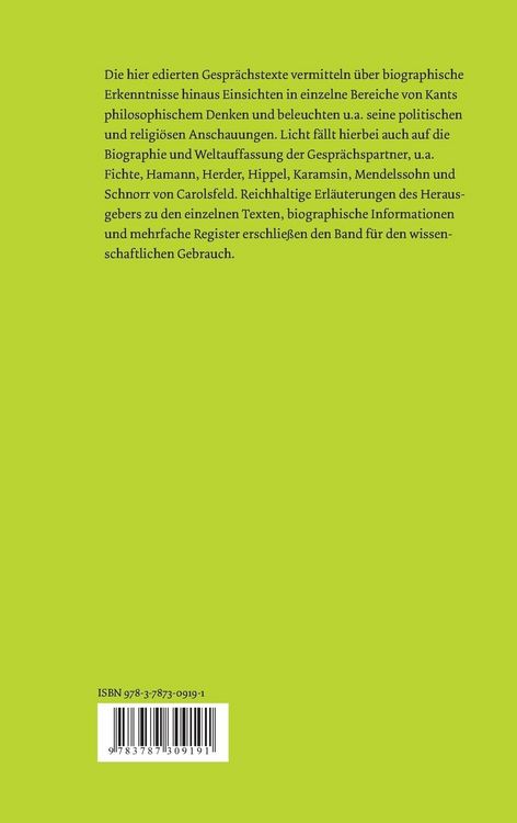Produktbild: Immanuel Kant in Rede und Gespr&auml;ch
