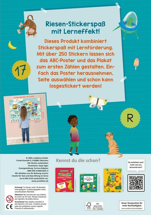 Produktbild: Schulstart-Sticker-Poster Buchstaben & Zahlen