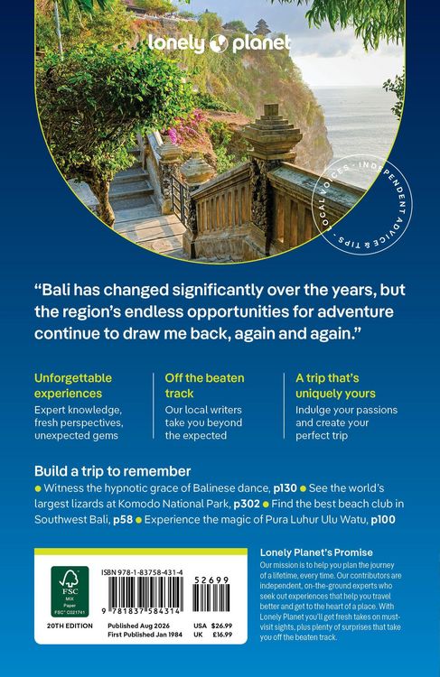 Produktbild: Lonely Planet Bali, Lombok & Nusa Tenggara
