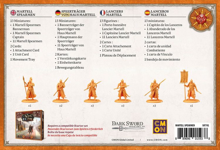 Produktbild: Song of Ice & Fire - Martell Spearmen (Speertr&auml;ger von Haus Martell) DE/EN/ES/FR