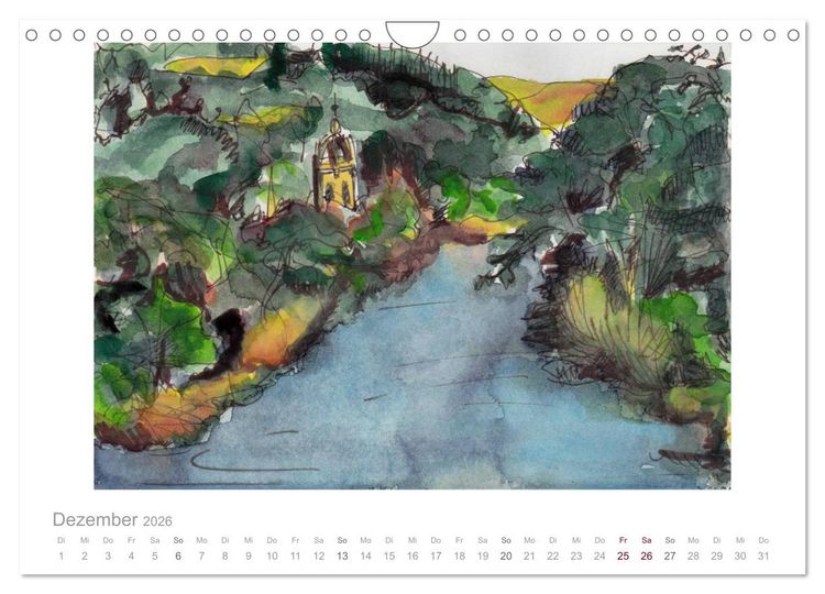 Produktbild: Schottland Reiseskizzen (Wandkalender 2026 DIN A4 quer), CALVENDO Monatskalender