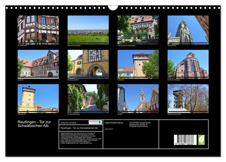 Produktbild: Reutlingen - Tor zur Schw&auml;bischen Alb (Wandkalender 2027 DIN A3 quer), CALVENDO Monatskalender