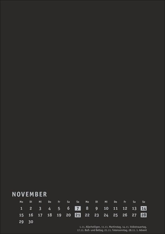 Produktbild: Premium-Bastelkalender schwarz A4 2027