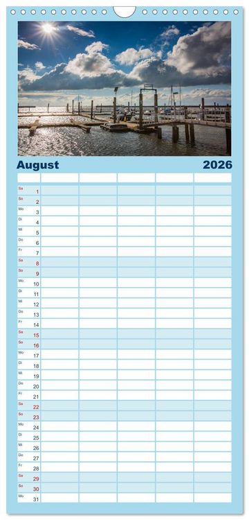 Produktbild: Familienplaner 2026 - Langeoog &ndash; Ein Herbst auf der Insel des Lebens mit 5 Spalten (Wandkalender, 21 x 45 cm) CALVENDO