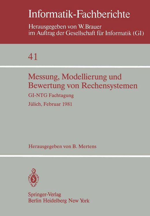 Produktbild: Messung, Modellierung und Bewertung von Rechensystemen