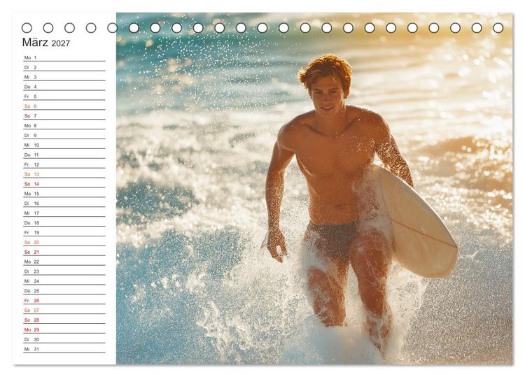 Produktbild: Hot Beach Boys (Tischkalender 2027 DIN A5 quer), CALVENDO Monatskalender