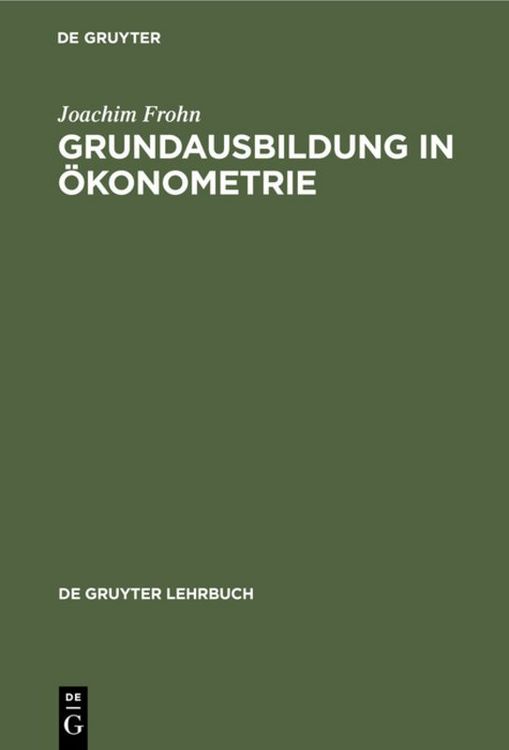 Produktbild: Grundausbildung in &Ouml;konometrie