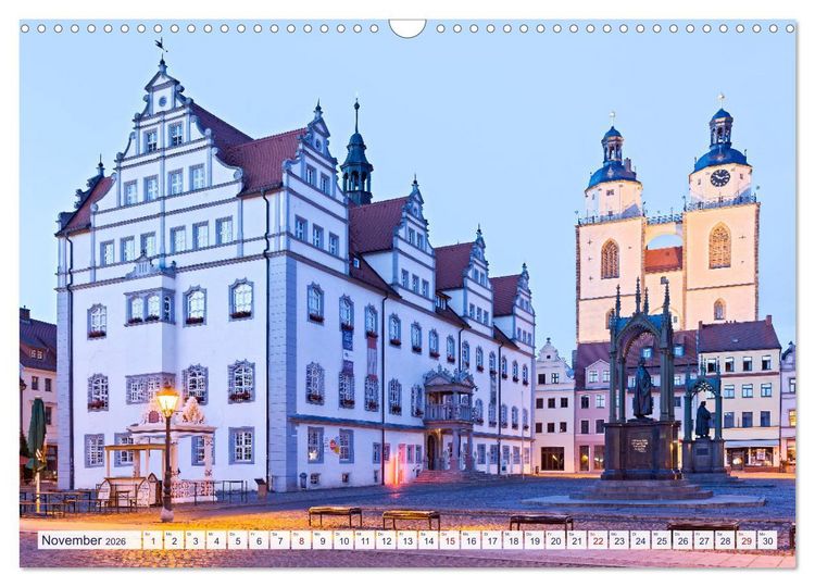 Produktbild: Lutherstadt Wittenberg - Die Wirkst&auml;tte des rebellischen Martin Luther (Wandkalender 2026 DIN A3 quer), CALVENDO Monatskalender