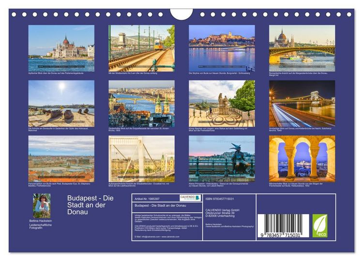 Produktbild: Budapest - Die Stadt an der Donau (Wandkalender 2026 DIN A4 quer), CALVENDO Monatskalender