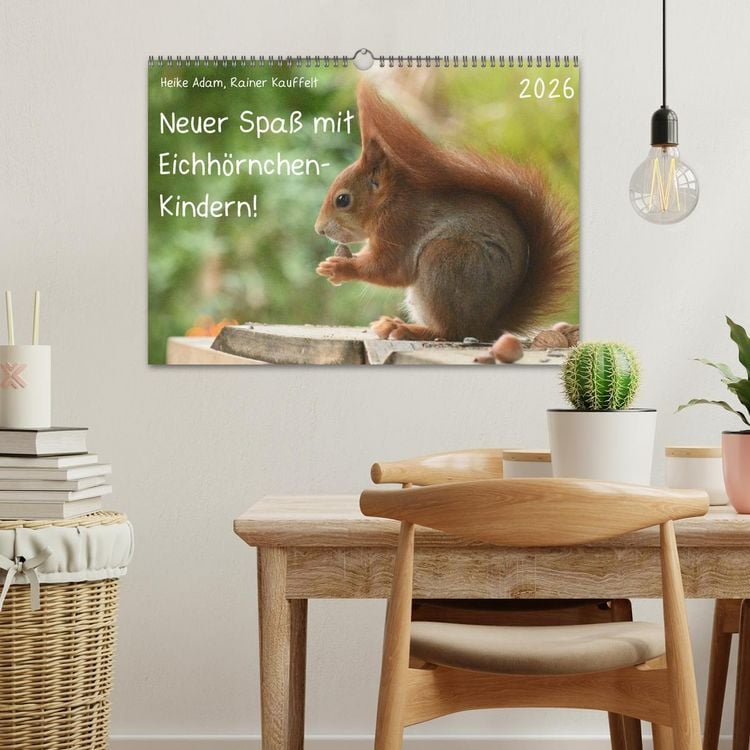 Produktbild: Neuer Spa&szlig; mit Eichh&ouml;rnchen-Kindern (Wandkalender 2026 DIN A3 quer), CALVENDO Monatskalender