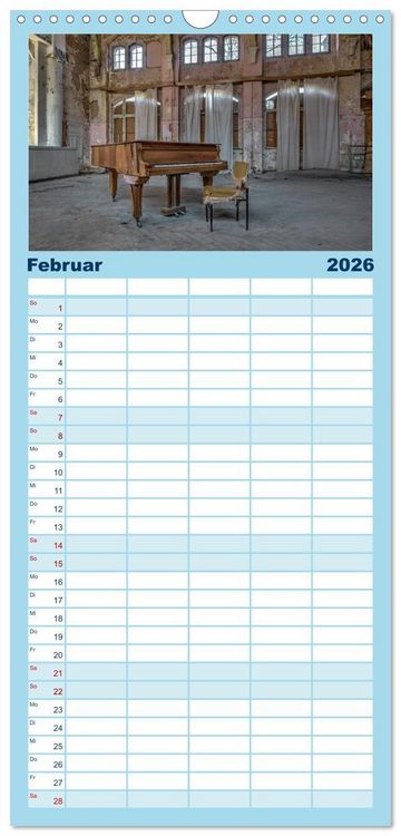 Produktbild: Familienplaner 2026 - Heilst&auml;tten - verlassen und vergessen mit 5 Spalten (Wandkalender, 21 x 45 cm) CALVENDO