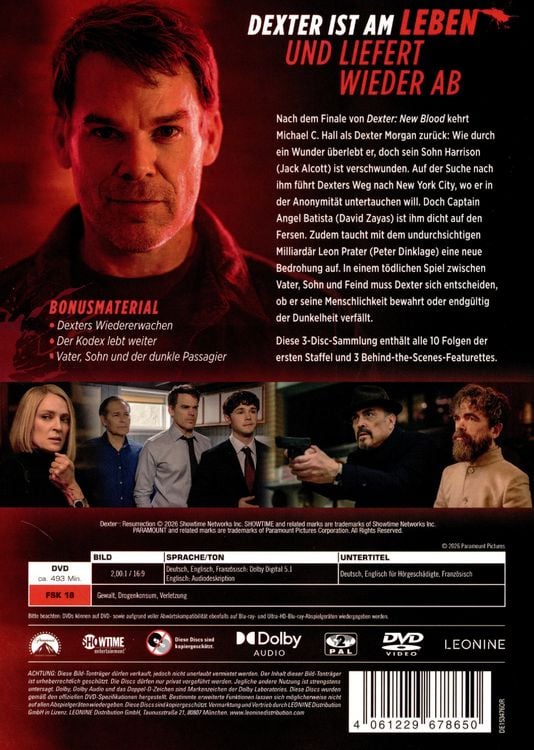 Produktbild: Dexter - Wiedererwachen - Staffel 1 [3 DVDs]