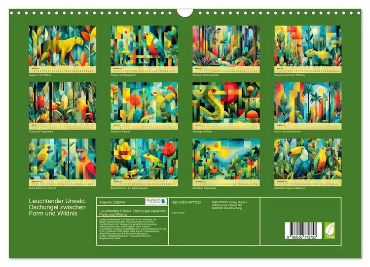 Produktbild: Leuchtender Urwald. Dschungel zwischen Form und Wildnis (Wandkalender 2027 DIN A3 quer), CALVENDO Monatskalender