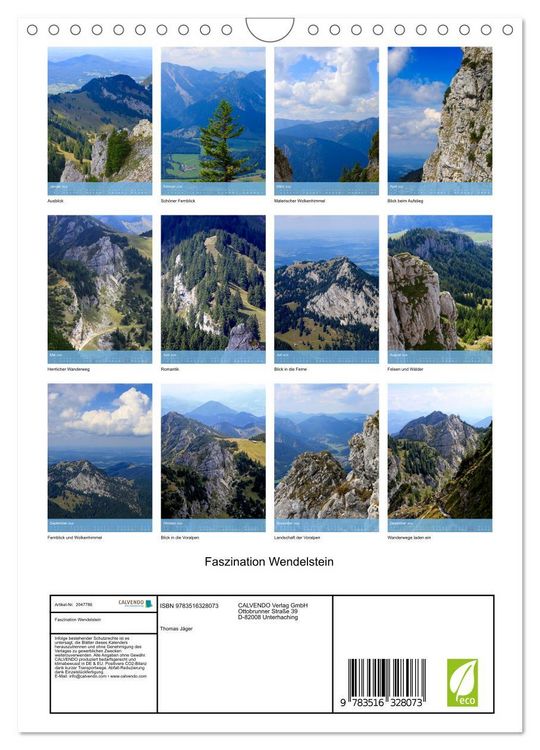 Produktbild: Faszination Wendelstein (Wandkalender 2026 DIN A4 hoch), CALVENDO Monatskalender