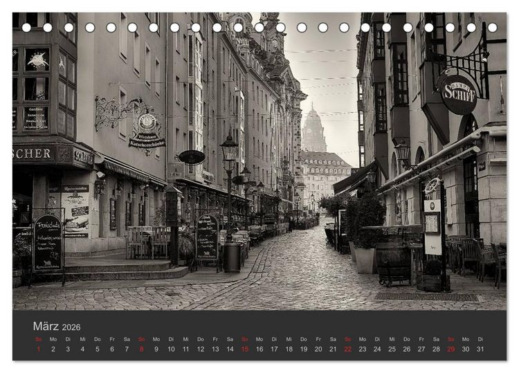 Produktbild: Dresden Schwarz Weiss 2026 (Tischkalender 2026 DIN A5 quer), CALVENDO Monatskalender