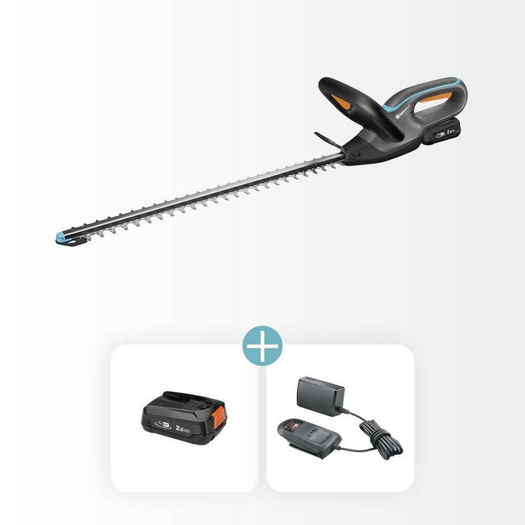 Produktbild: GARDENA Akku-Heckenschere EasyCut 55/18V P4A Ready-To-Use Set Akku Akku-Heckenschere 18 V Li-Ion 550 mm