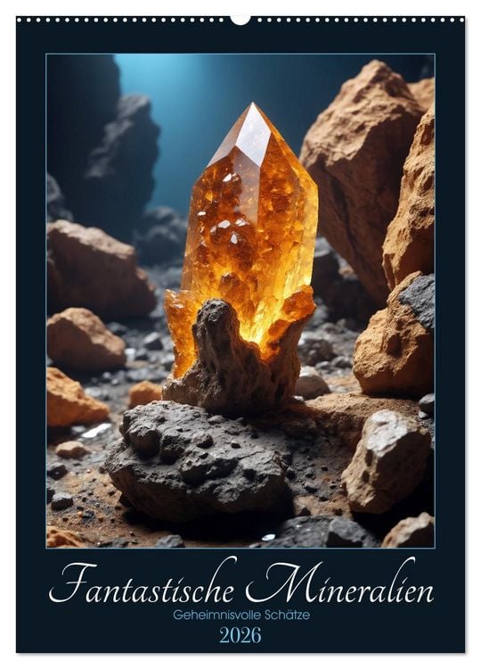 Produktbild: Fantastische Mineralien - Geheimnisvolle Sch&auml;tze (Wandkalender 2026 DIN A2 hoch), CALVENDO Monatskalender