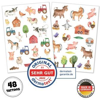 Produktbild: HAPPY TATTS, Kinder-Tattoos, 'Muh & M&auml;h' (48 Stk.)