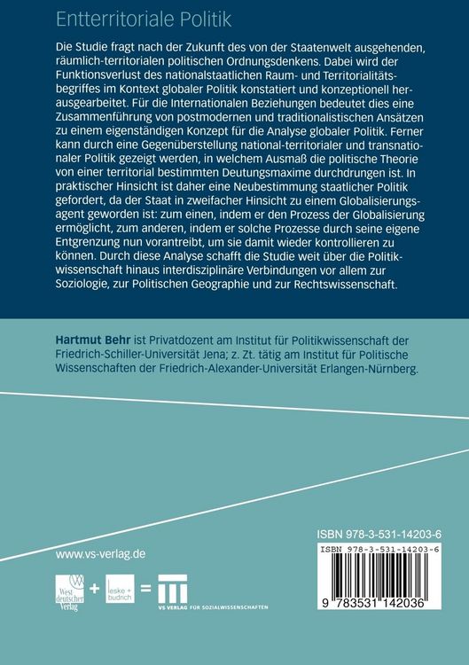 Produktbild: Entterritoriale Politik
