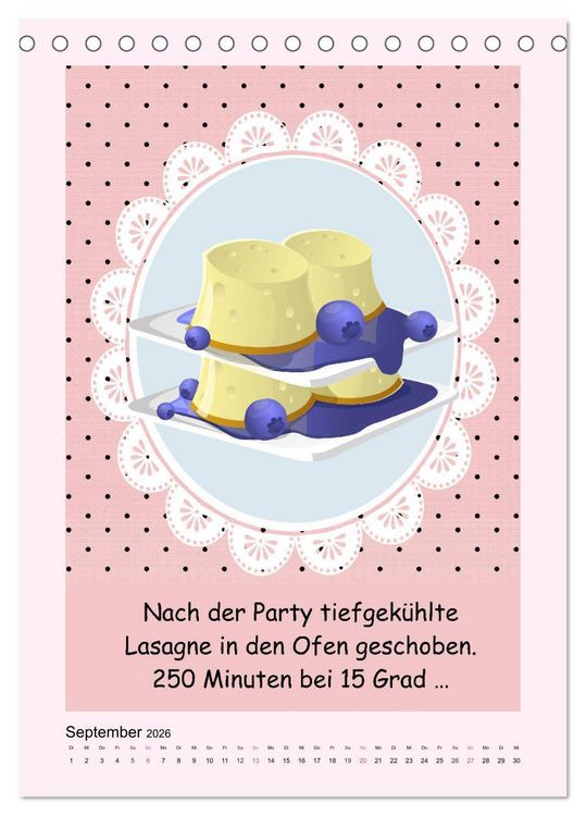 Produktbild: Mampfen und Lachen! Lustige Spr&uuml;che &uuml;ber K&uuml;che, kochen und essen (Tischkalender 2026 DIN A5 hoch), CALVENDO Monatskalender