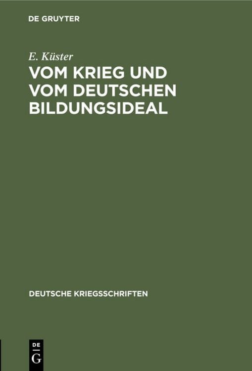 Produktbild: Vom Krieg und vom deutschen Bildungsideal