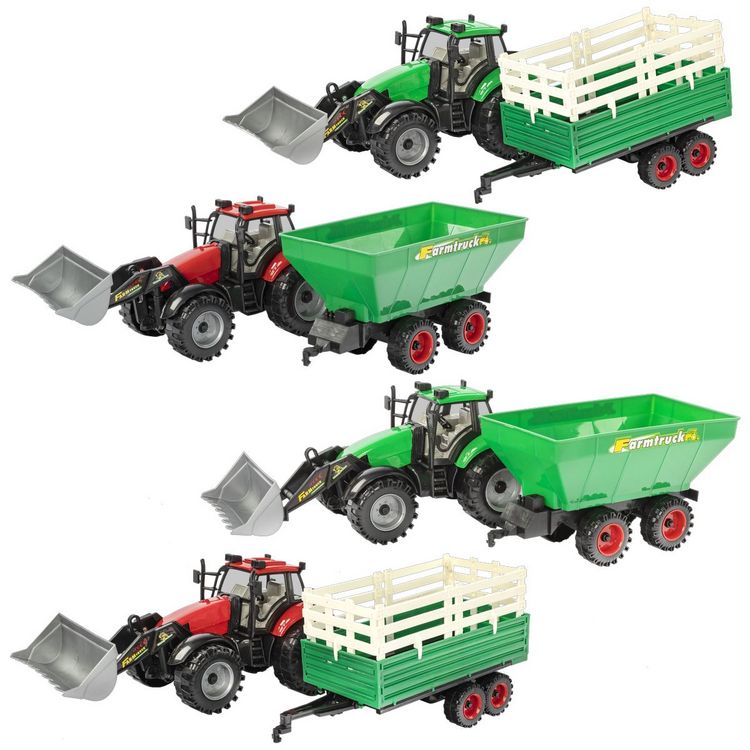 Produktbild: Idena Traktor mit Anh&auml;nger 4fach sortiert