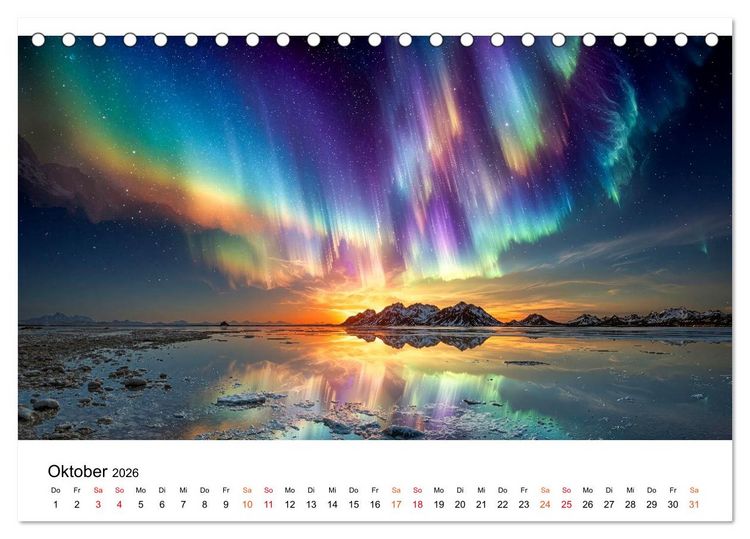 Produktbild: Aurora Borealis - Polarlicht Nordlicht (Tischkalender 2026 DIN A5 quer), CALVENDO Monatskalender
