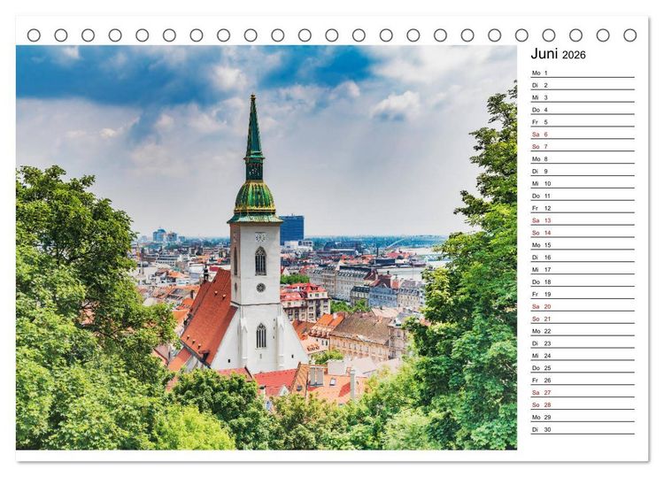 Produktbild: Ein Wochenende in Bratislava (Tischkalender 2026 DIN A5 quer), CALVENDO Monatskalender